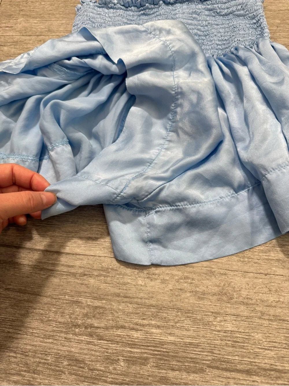 KOCH Light Blue Satin Bubble Skort Y2K Balletcore Mini Skirt Shorts Size S‎